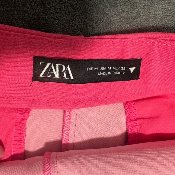 Zara Pink High Waisted Asymmetrical Mini Skort Size Medium Womens - Picture 7 of 9